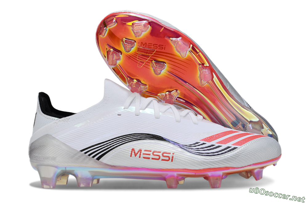 Unisex Messi x Adidas F50 Elite FG Football Boots - White/Silver/Red 2