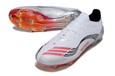 Unisex Messi x Adidas F50 Elite FG Football Boots - White/Silver/Red