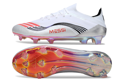Unisex Messi x Adidas F50 Elite FG Football Boots - White/Silver/Red