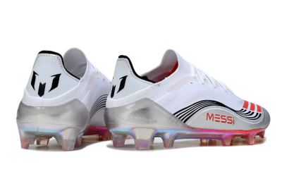 Unisex Messi x Adidas F50 Elite FG Football Boots - White/Silver/Red