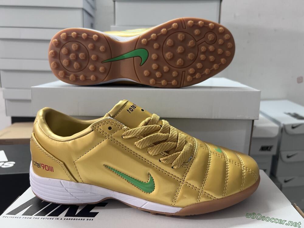 Unisex Nike Total 90 II TF Football Shoes - Gold/Yellow/White
