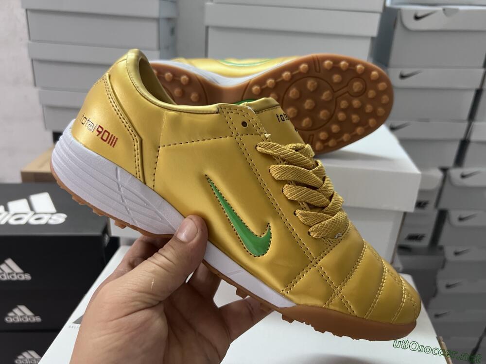Unisex Nike Total 90 II TF Football Shoes - Gold/Yellow/White