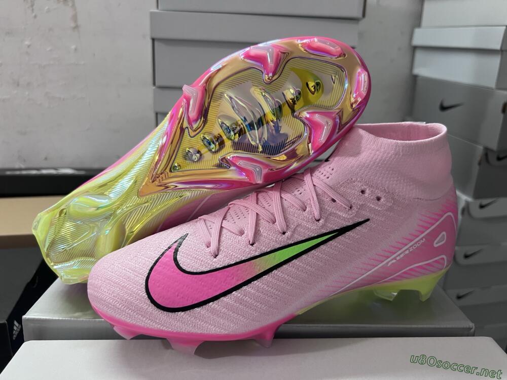 Men's Nike Air Zoom Mercurial Superfly 10 Elite FG Football Boots - Pink/White/Yellow