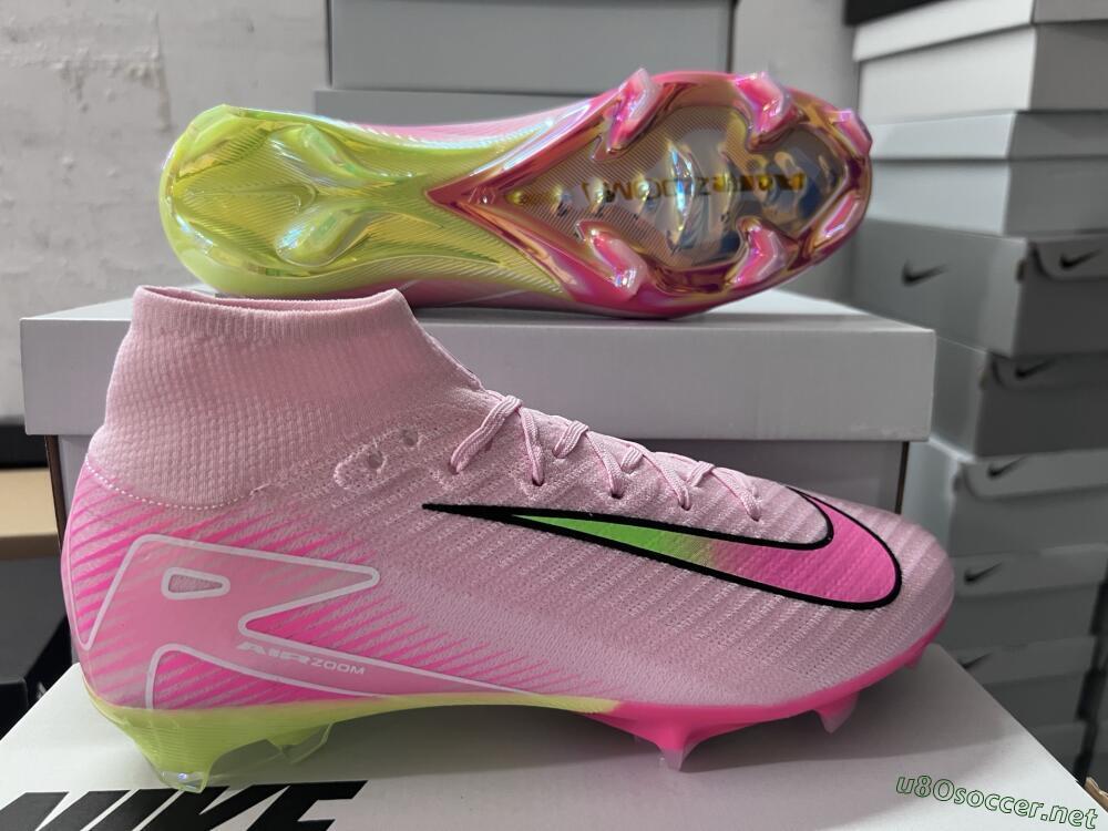 Men's Nike Air Zoom Mercurial Superfly 10 Elite FG Football Boots - Pink/White/Yellow
