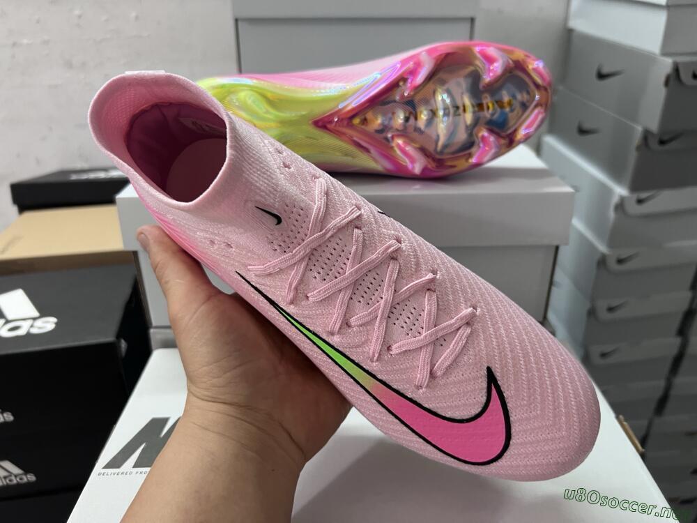 Men's Nike Air Zoom Mercurial Superfly 10 Elite FG Football Boots - Pink/White/Yellow