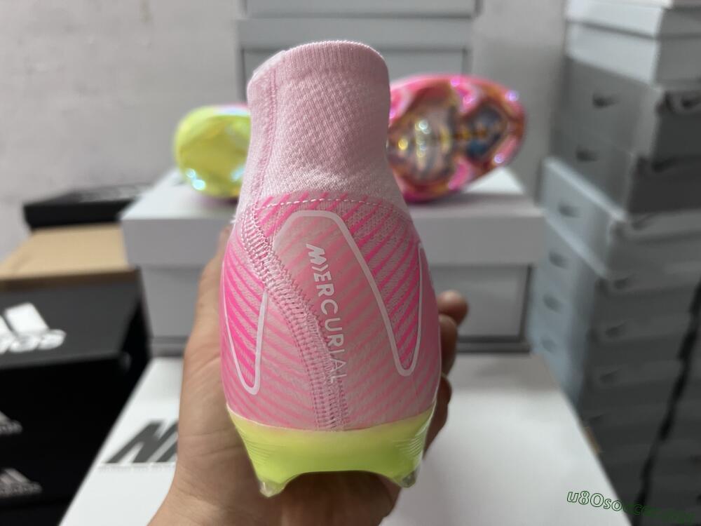 Men's Nike Air Zoom Mercurial Superfly 10 Elite FG Football Boots - Pink/White/Yellow