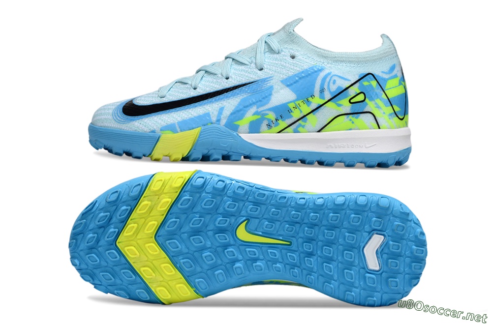 Kids Nike Air Zoom Mercurial Vapor 16 Elite TF Football Shoes - Blue/Black/Yellow 1