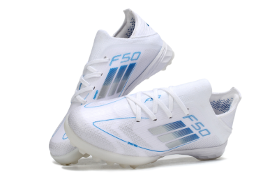 Kids Adidas F50 Elite TF Football Shoes - White/Blue/Silver