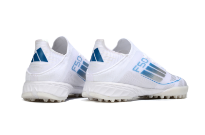 Kids Adidas F50 Elite TF Football Shoes - White/Blue/Silver