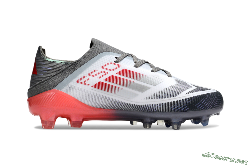Kids Adidas F50 Elite FG Football Boots - White/Silver/Red 5