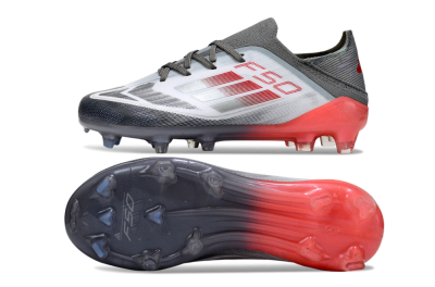 Kids Adidas F50 Elite FG Football Boots - White/Silver/Red