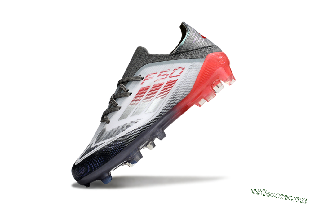 Kids Adidas F50 Elite FG Football Boots - White/Silver/Red 4