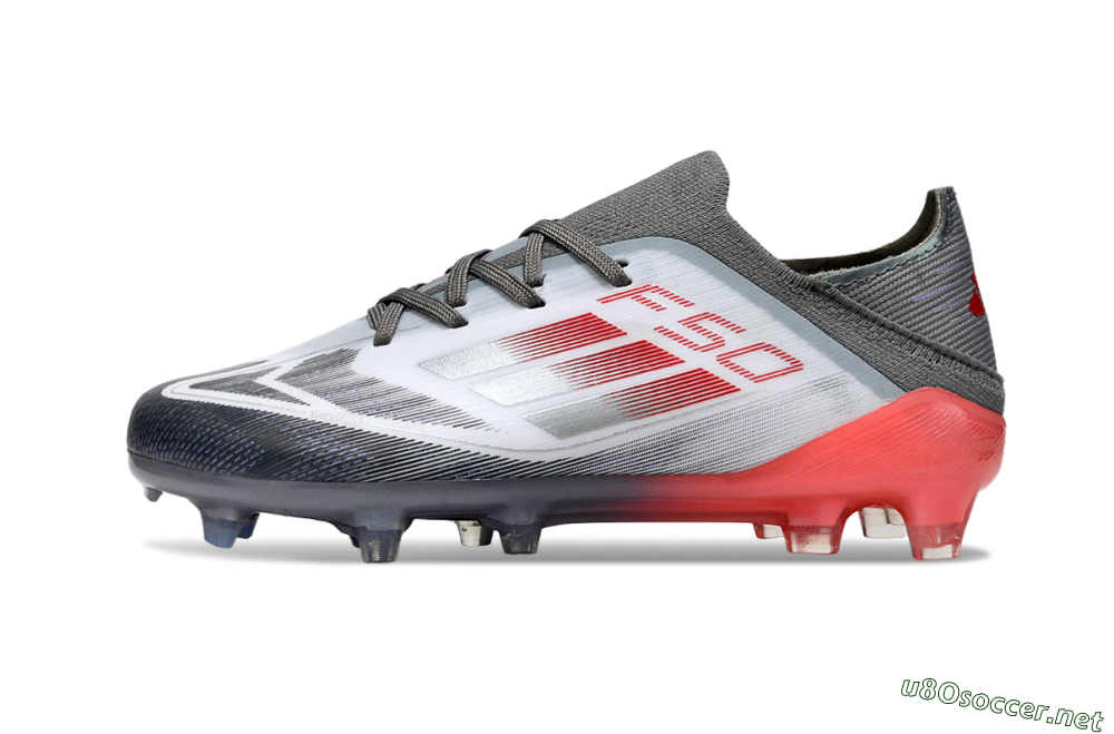 Kids Adidas F50 Elite FG Football Boots - White/Silver/Red 2