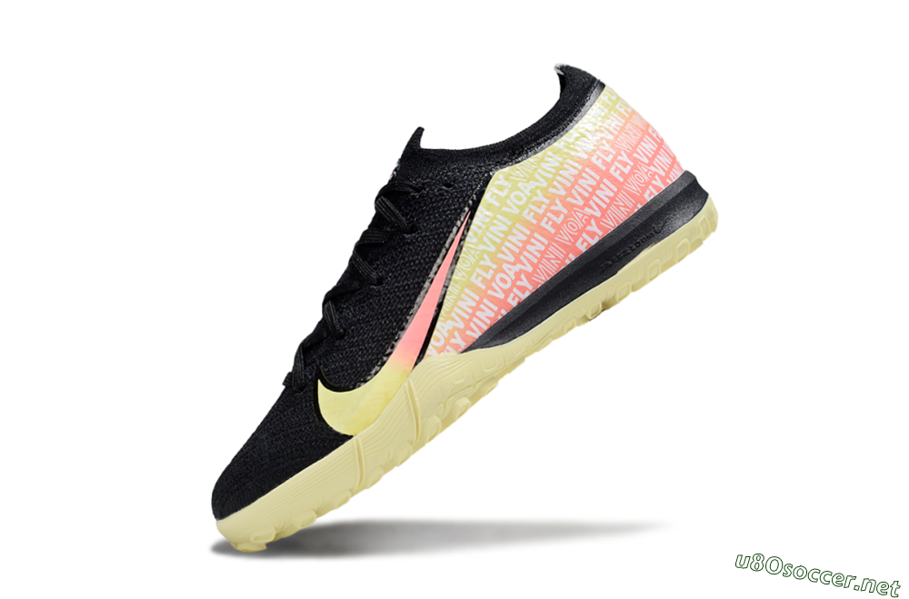 Kids Nike Air Zoom Mercurial Vapor 16 Elite TF Football Shoes - Black/Pink/Yellow 4