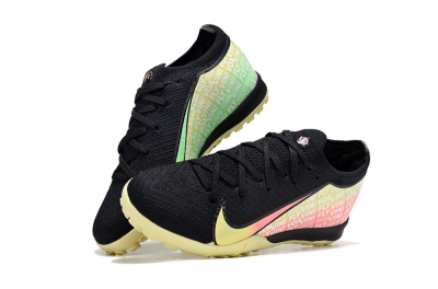 Kids Nike Air Zoom Mercurial Vapor 16 Elite TF Football Shoes - Black/Pink/Yellow