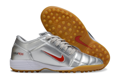 Unisex Nike Total 90 III TF Football Shoes - Silver/Red/White