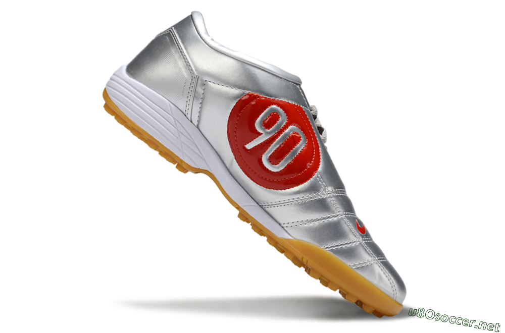 Unisex Nike Total 90 III TF Football Shoes - Silver/Red/White 4