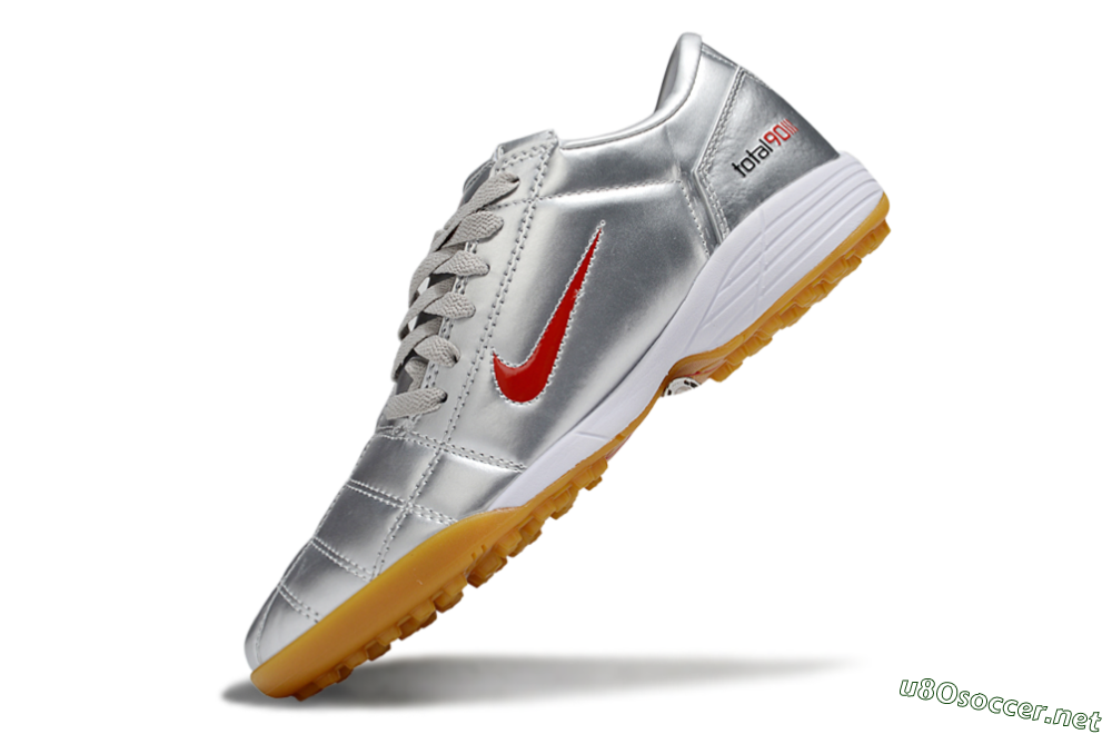 Unisex Nike Total 90 III TF Football Shoes - Silver/Red/White 5