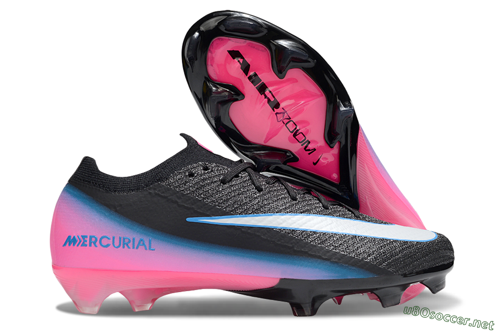 Unisex Nike Air Zoom Mercurial Vapor 16 Elite FG Football Boots - Black/White/Pink 2