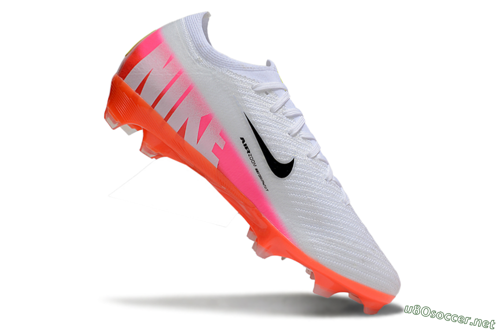 Unisex Nike Air Zoom Mercurial Vapor 16 Elite FG Football Boots - White/Black/Pink 4