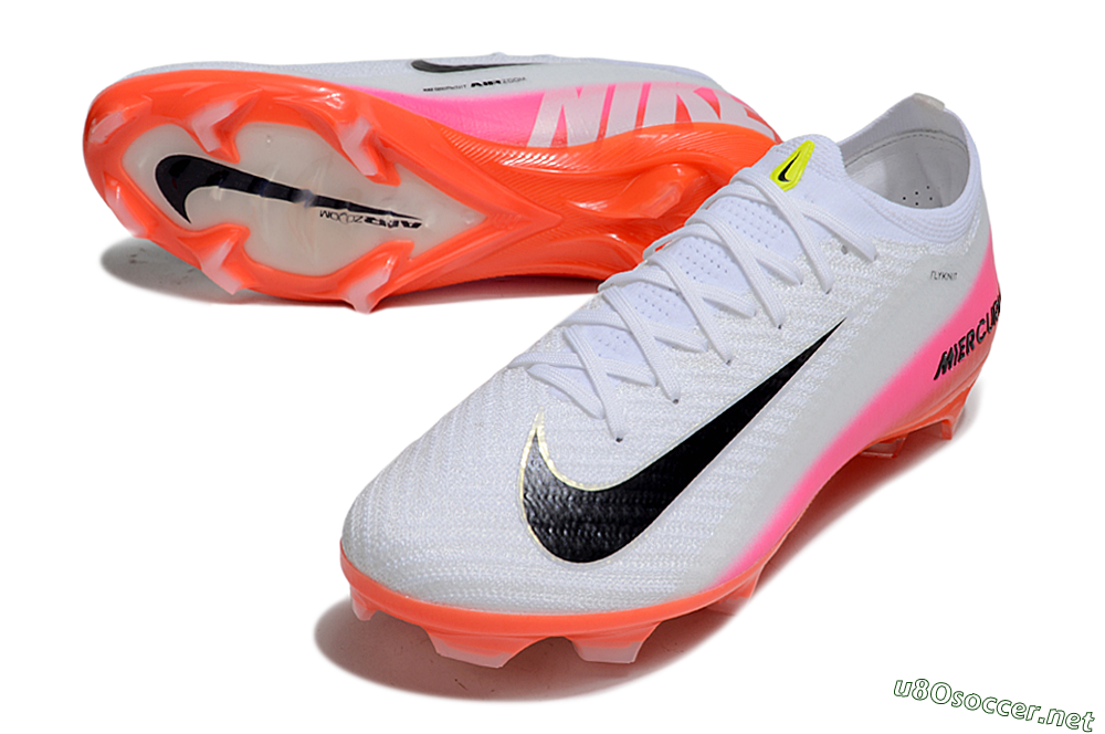 Unisex Nike Air Zoom Mercurial Vapor 16 Elite FG Football Boots - White/Black/Pink 3
