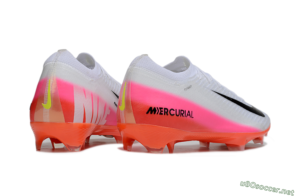 Unisex Nike Air Zoom Mercurial Vapor 16 Elite FG Football Boots - White/Black/Pink 6
