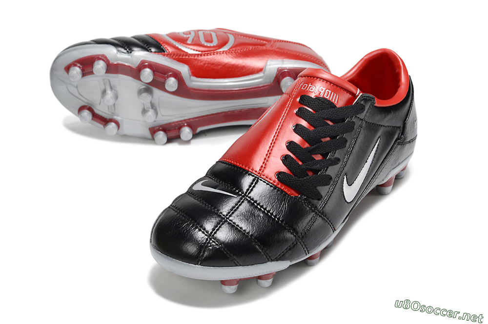 Men's Nike Total 90 III FG Football Boots - Black/Red/White 3
