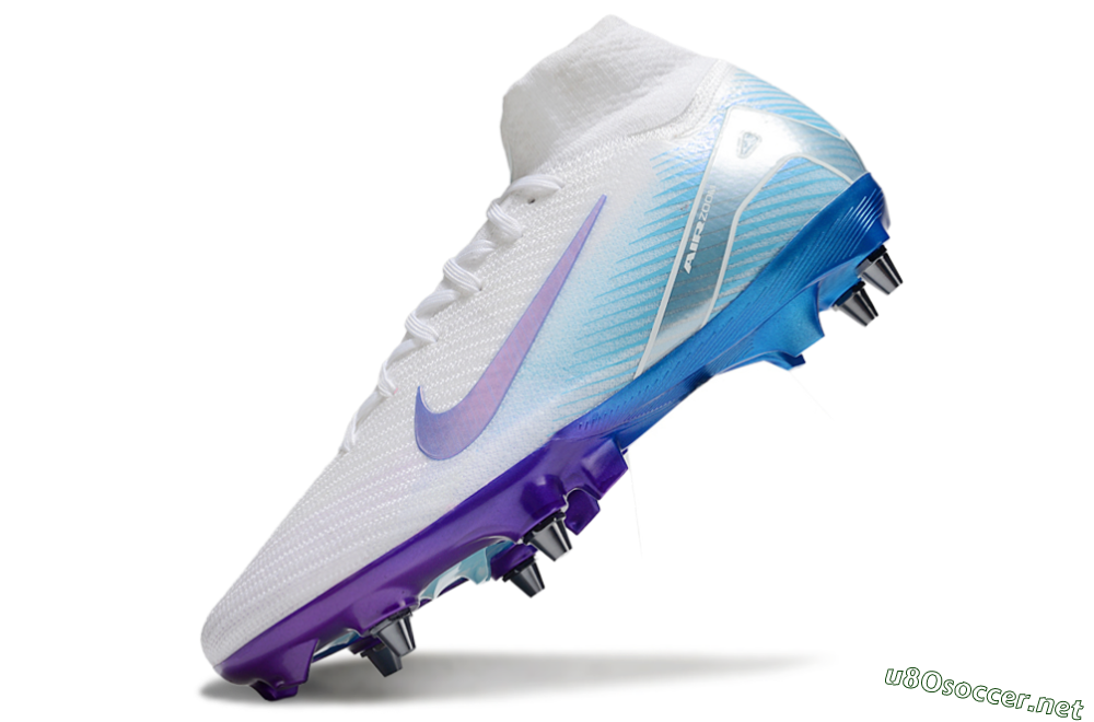 Men's Nike Air Zoom Mercurial Superfly 10 Elite FG Football Boots - White/Purple/Blue 5