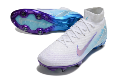 Men's Nike Air Zoom Mercurial Superfly 10 Elite FG Football Boots - White/Purple/Blue
