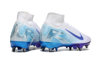 Men's Nike Air Zoom Mercurial Superfly 10 Elite FG Football Boots - White/Purple/Blue