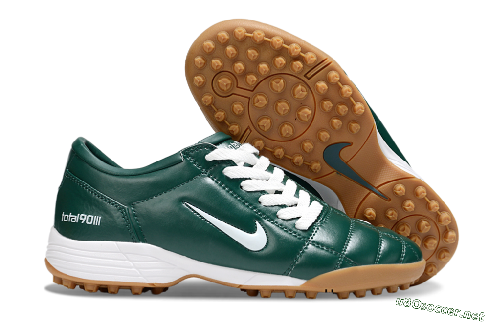 Unisex Nike Total 90 III TF Football Shoes - Green/White/Brown 2