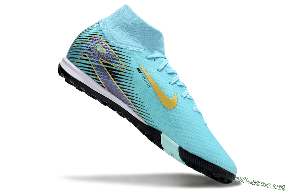 Unisex Nike Air Zoom Mercurial Superfly 10 Elite TF Football Shoes - Jade/Gold/Black 4