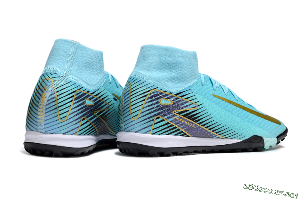 Unisex Nike Air Zoom Mercurial Superfly 10 Elite TF Football Shoes - Jade/Gold/Black 6