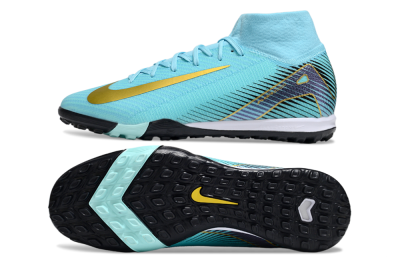 Unisex Nike Air Zoom Mercurial Superfly 10 Elite TF Football Shoes - Jade/Gold/Black
