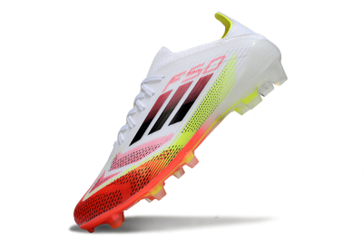 Unisex Adidas F50 Elite FG Football Boots - White/Red/Yellow