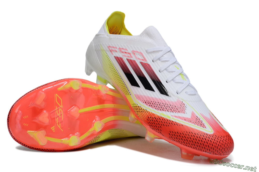 Unisex Adidas F50 Elite FG Football Boots - White/Red/Yellow 4