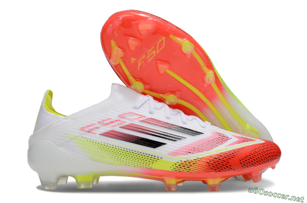 Unisex Adidas F50 Elite FG Football Boots - White/Red/Yellow 2