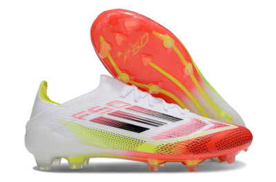 Unisex Adidas F50 Elite FG Football Boots - White/Red/Yellow