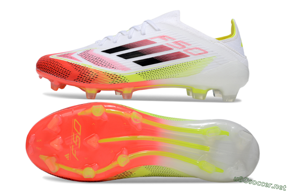 Unisex Adidas F50 Elite FG Football Boots - White/Red/Yellow 1