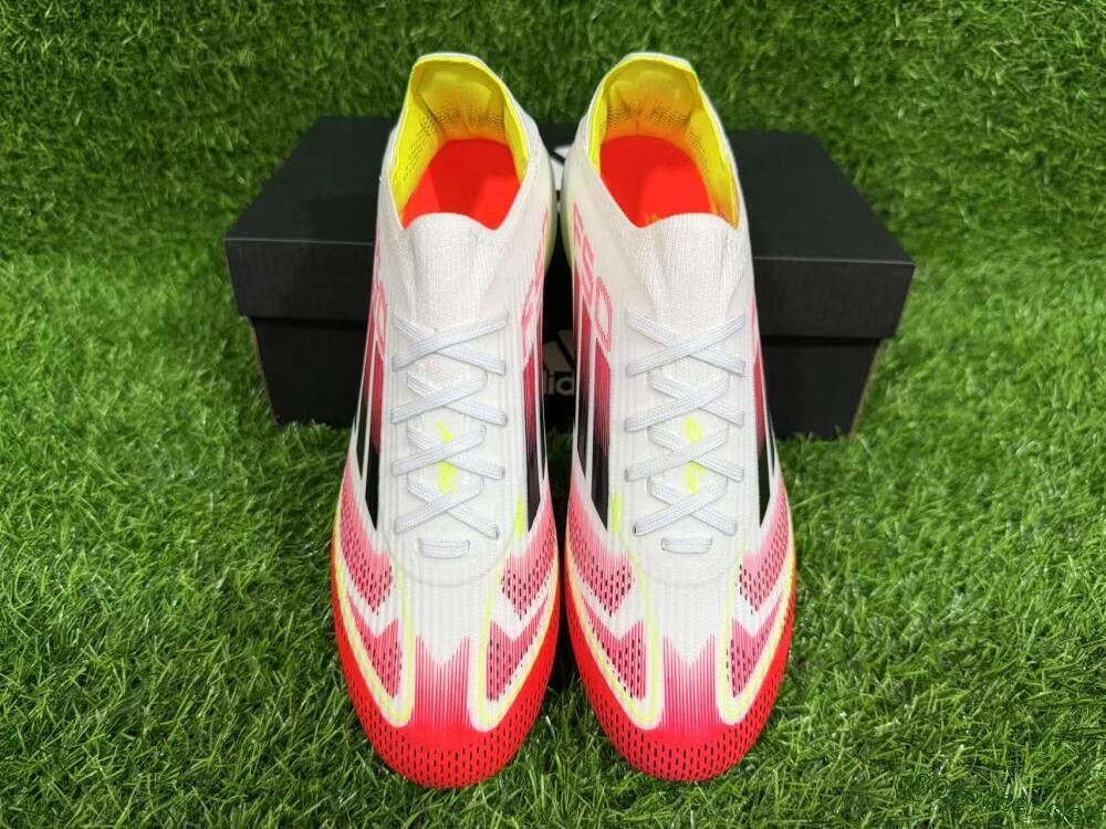 Unisex Adidas F50 Elite FG Football Boots - White/Red/Yellow