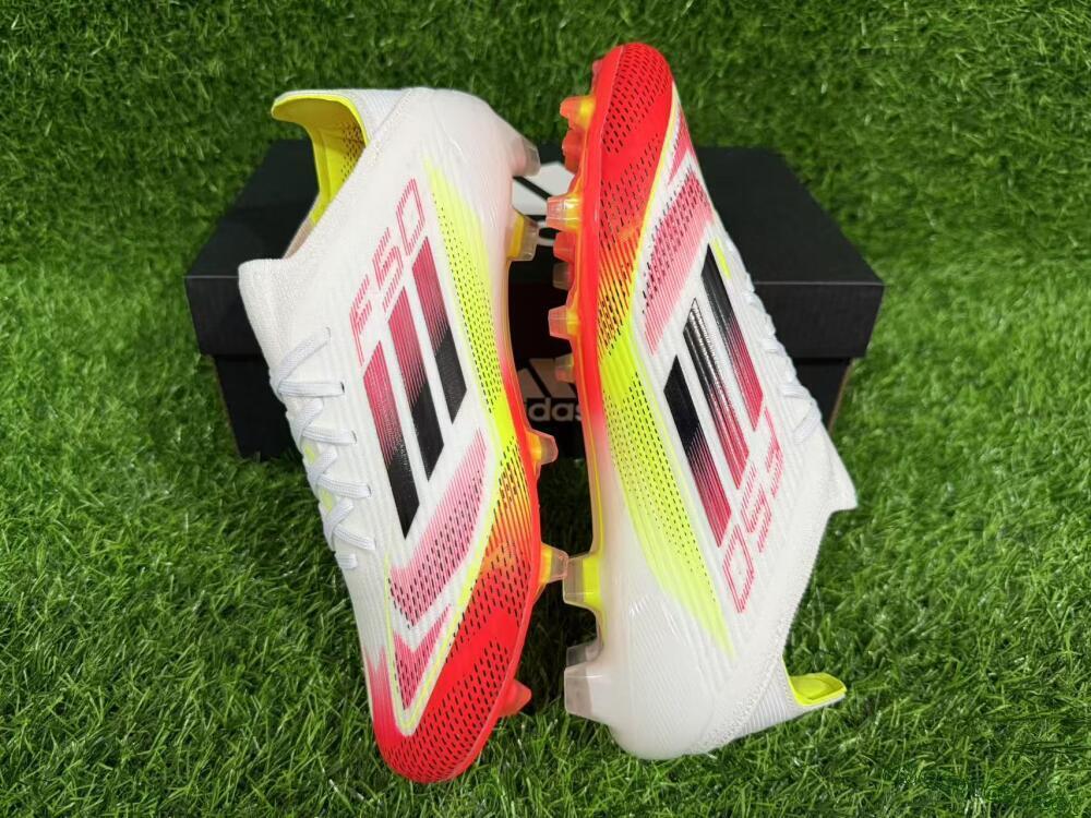 Unisex Adidas F50 Elite FG Football Boots - White/Red/Yellow