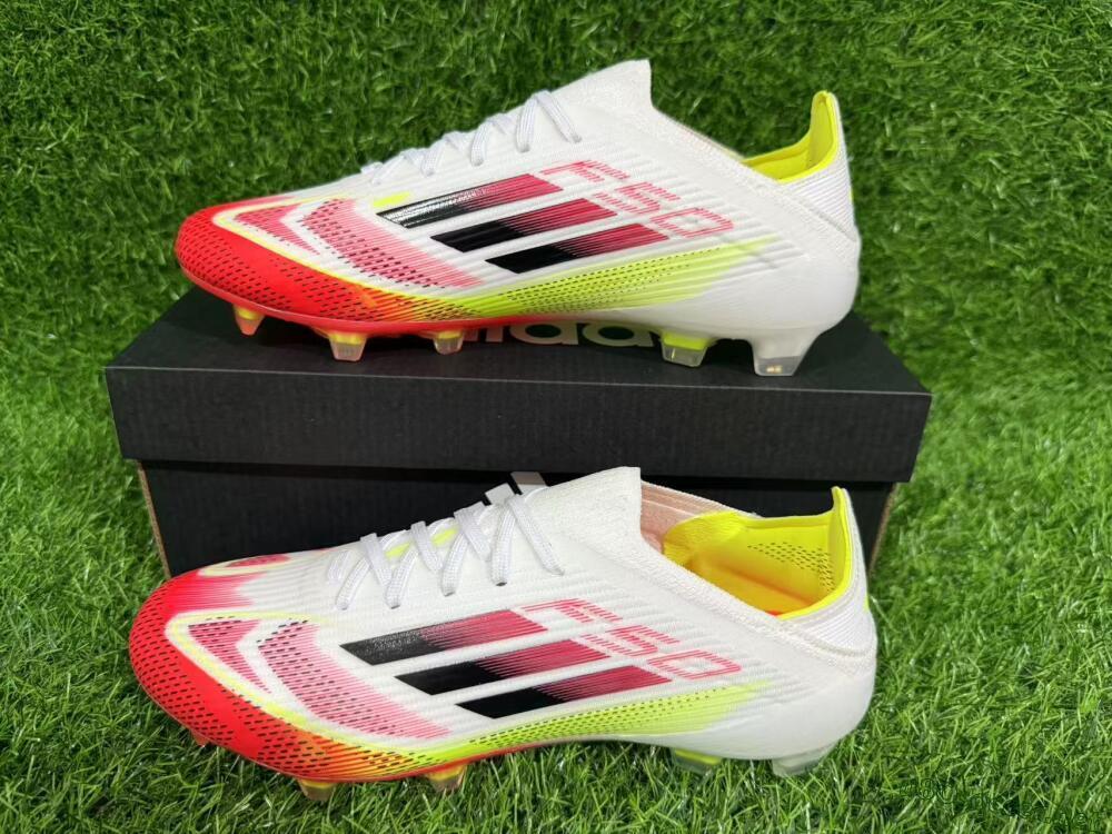 Unisex Adidas F50 Elite FG Football Boots - White/Red/Yellow