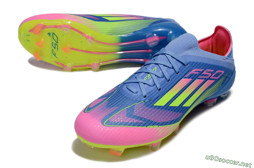 Unisex Adidas F50 Elite FG Football Boots - Blue/Yellow/Pink 3