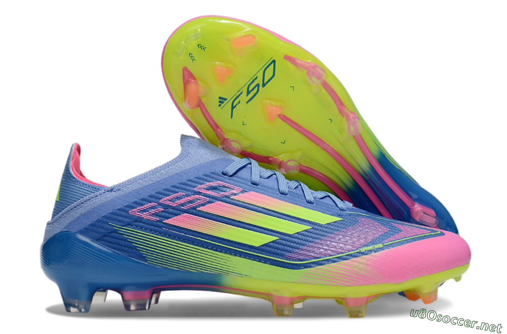 Unisex Adidas F50 Elite FG Football Boots - Blue/Yellow/Pink 2