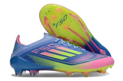 Unisex Adidas F50 Elite FG Football Boots - Blue/Yellow/Pink