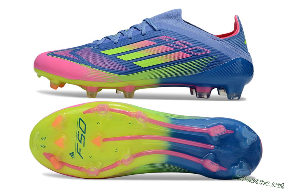 Unisex Adidas F50 Elite FG Football Boots - Blue/Yellow/Pink 1