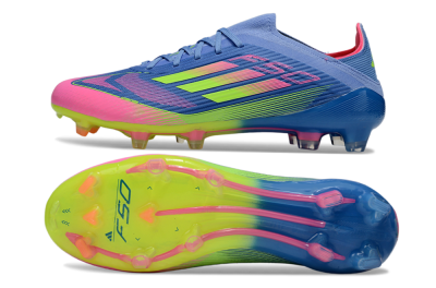 Unisex Adidas F50 Elite FG Football Boots - Blue/Yellow/Pink