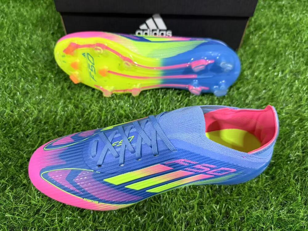 Unisex Adidas F50 Elite FG Football Boots - Blue/Yellow/Pink