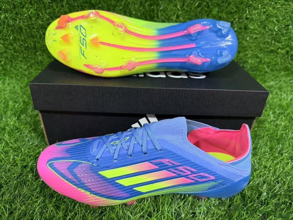 Unisex Adidas F50 Elite FG Football Boots - Blue/Yellow/Pink