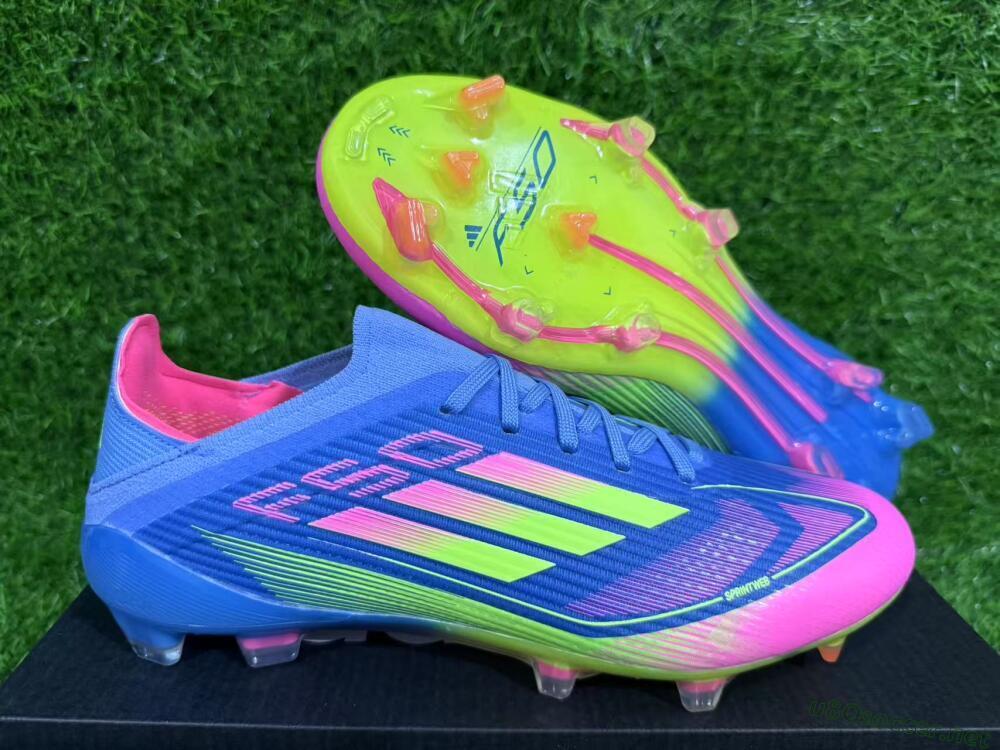 Unisex Adidas F50 Elite FG Football Boots - Blue/Yellow/Pink